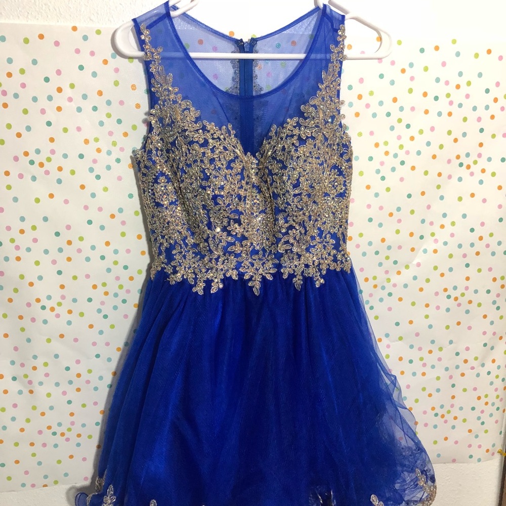 Beautiful Navy Blue Embroidered Dress